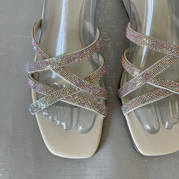 Naturalizer Rhynestones Strappy Sandal 8 M Sparkle Party Cocktail Prom Shoes - Picture 4 of 14